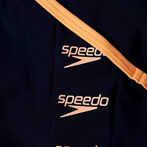 Boom Logo Splice Muscleback Badeanzug Blau/Orange für Mädchen