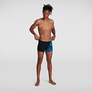 Men's Allover V-Cut Aquashort Black/Blue - 28