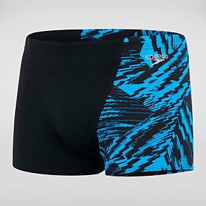 Allover Aquashort mit V-Cut Schwarz/Blau für Herren