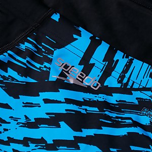 Allover Aquashort mit V-Cut Schwarz/Blau für Herren