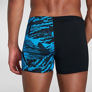 Allover Aquashort mit V-Cut Schwarz/Blau für Herren