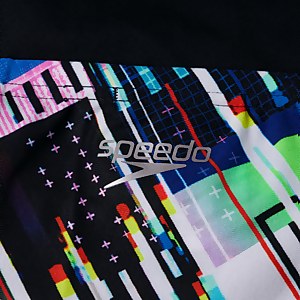 Glitchzone Placement Schwimmhose mit V-Cut Schwarz/Blau für Jungen