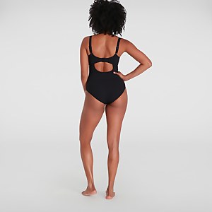 Maillot de bain Femme Salacia dos à clip effet galbant noir/rouge