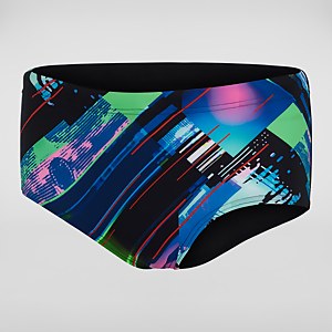 Glitchzone 13 cm Trainings-Badehose Schwarz/Blau für Jungen