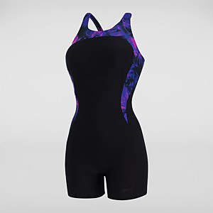 Combishort Femme Allover Panel noir/violet