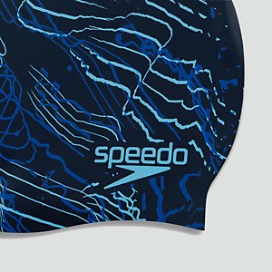 Bonnet Adulte Printed pour cheveux longs bleu