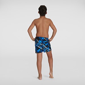 Bedruckte 13" Badeshorts Schwarz/Weiß für Jungen