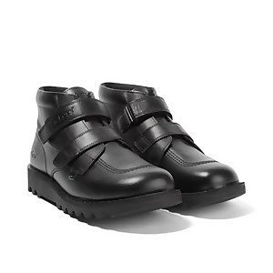 Youth Unisex Kick Hi Vel Leather Black