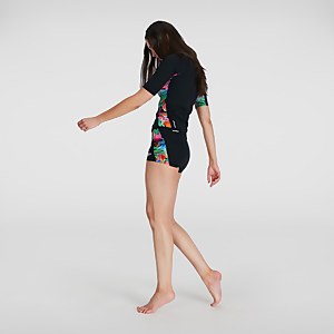 Bedruckte Shorts Schwarz/Pink für Damen
