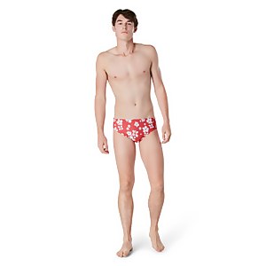 Men's Printed One Brief Red