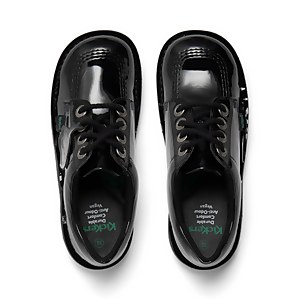 Junior Girls Kick Lo Leather Alternative Patent Leather Black