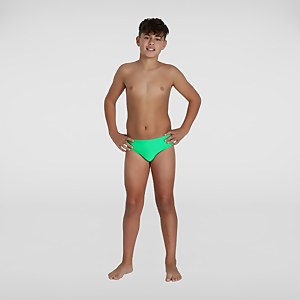 Slip de bain Garçon Logo 6,5 cm vert/gris - 11-12