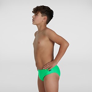Slip de bain Garçon Logo 6,5 cm vert/gris