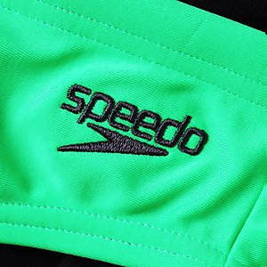 Slip de bain Garçon Logo 6,5 cm vert/gris