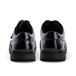 Youth Womens Kick Lo Leather Alternative Patent Leather Black