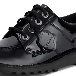 Youth Womens Kick Lo Leather Alternative Patent Leather Black