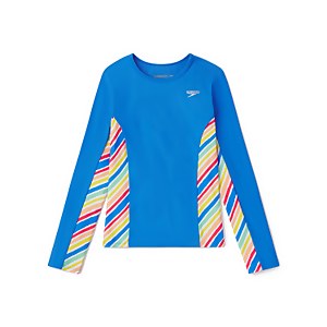 Long Sleeve Printed Splice Rashguard - Super Sonic Blue | Size M