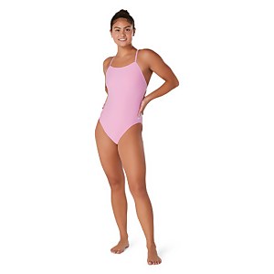 Women's Solid T-Back One Piece Purple