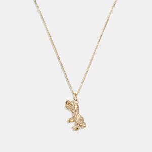 Coach Rexy Pendant Crystal and Gold-Tone Necklace