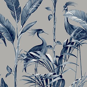 Belgravia Decor Azzurra Metallic Leaf Silver Wallpaper
