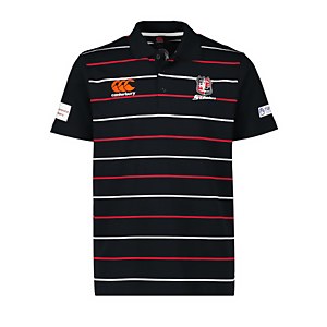 Mens Counties Manukau Replica Yarn Dye Polo in Black-S