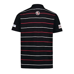 Mens Counties Manukau Replica Yarn Dye Polo in Black