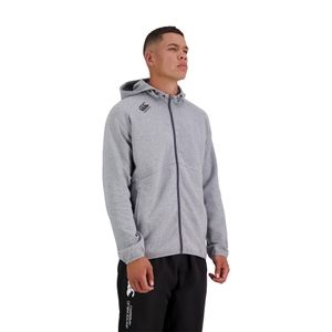 MENS VAPODRI FULL ZIP TEMPO HOODED SWEATSHIRT IN GREY