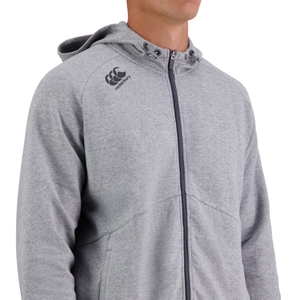 MENS VAPODRI FULL ZIP TEMPO HOODED SWEATSHIRT IN GREY