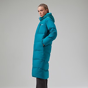 Women's Saffren Duster Hooded Down Insulated Jacket - Turquoise