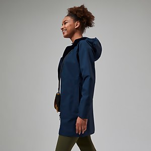 Omeara Lange Jacke für Damen - Dunkelblua