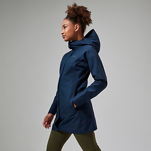 Omeara Lange Jacke für Damen - Dunkelblua