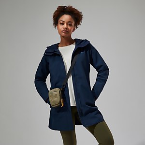 Omeara Lange Jacke für Damen - Dunkelblua