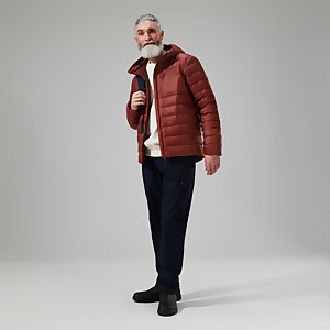 Silksworth Daunenjacke mit Kapuze für Herren Rot - S