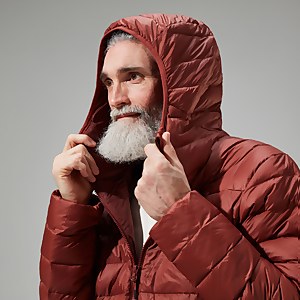 Silksworth Daunenjacke mit Kapuze für Herren - Rot