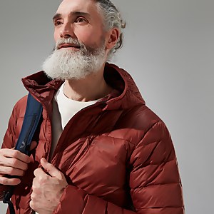 Silksworth Daunenjacke mit Kapuze für Herren - Rot