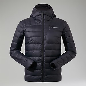 Silksworth Daunenjacke mit Kapuze für Herren - Schwarz