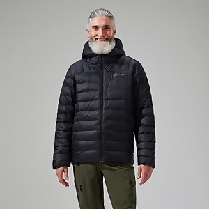 Silksworth Daunenjacke mit Kapuze für Herren - Schwarz