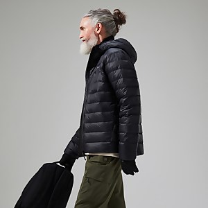 Silksworth Daunenjacke mit Kapuze für Herren - Schwarz