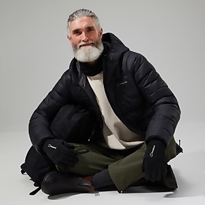 Silksworth Daunenjacke mit Kapuze für Herren - Schwarz