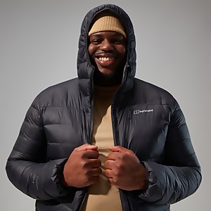 Silksworth Daunenjacke mit Kapuze für Herren - Schwarz