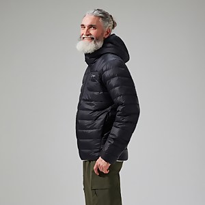 Silksworth Daunenjacke mit Kapuze für Herren - Schwarz
