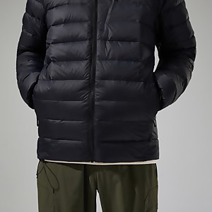 Silksworth Daunenjacke mit Kapuze für Herren - Schwarz