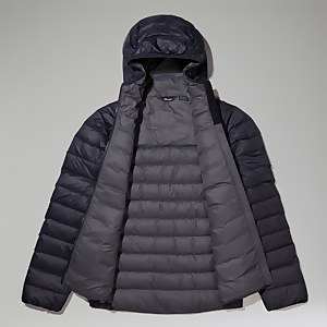 Silksworth Daunenjacke mit Kapuze für Herren - Schwarz