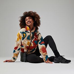 Women's Hawksker Half Zip Fleece - Red/Natural/Yellow/Turquoise