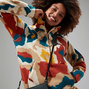 Women's Hawksker Half Zip Fleece - Red/Natural/Yellow/Turquoise
