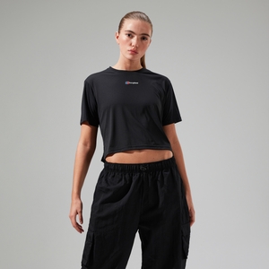 Wayside Boxy Funktions-T-Shirt für Damen Schwarz