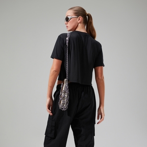 Wayside Boxy Funktions-T-Shirt für Damen Schwarz