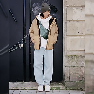 Men's Sabber Hooded Down Insulated Jacket - Natural
