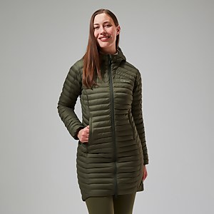 Nula Lange Micro Jacket für Damen - Grün