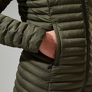 Nula Lange Micro Jacket für Damen - Grün